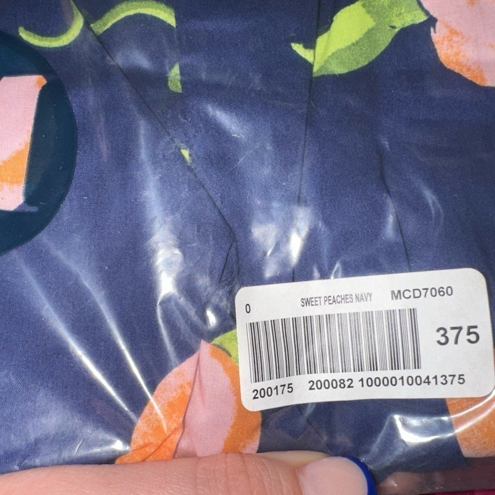 NWT Era by ModCloth navy sweet peaches Instant Energy Faux-Wrap dress 0 summer - Picture 2 of 7